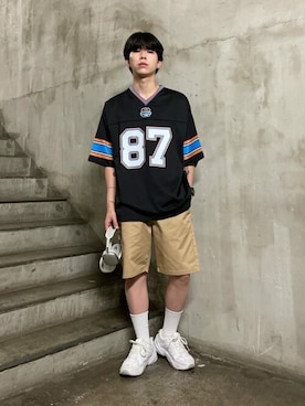 「WEGO（ウィゴー）のアイテム（チノパンツ）」を使った、WEGOさん（メンズ・178cm）の夏コーディネート