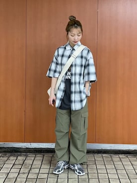 「メンズライクコーデ」｜「アイテム（カーゴパンツ）」を使った、WEGOさん（レディース・157cm）の夏コーディネート