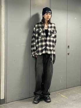 「ネルシャツ」｜WEGOさん（メンズ・176cm）の秋コーディネート