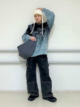 「WEGO（ウィゴー）のアイテム（帽子）」を使った、WEGOさん（メンズ・172cm）の冬コーディネート