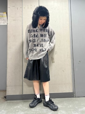 「WC（ダブル シー）のアイテム（キャップ）」を使った、WEGOさん（レディース・162cm）の冬コーディネート