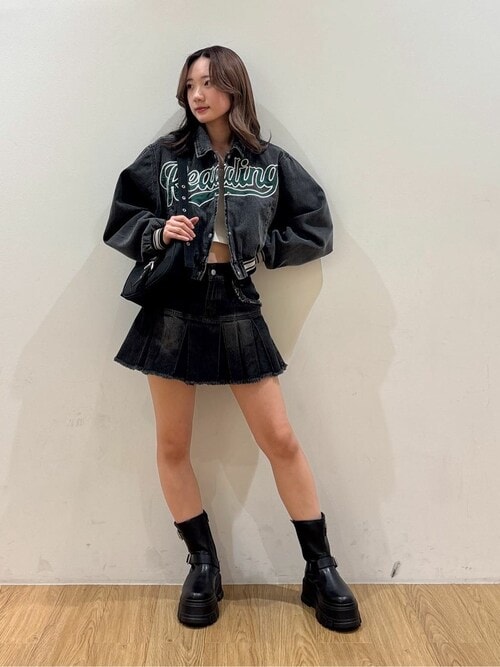 セール】WEGO/【25年春夏新作】スタジアムロゴデニムショート