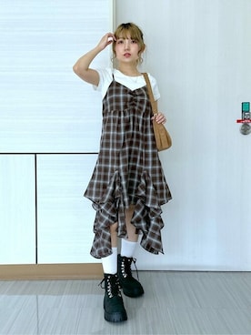 「アイテム（ブーツ）」を使った、WEGOさん（レディース・152cm）の夏コーディネート