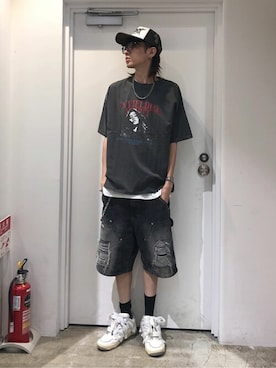 「WEGO（ウィゴー）のアイテム（ウォレットチェーン）」を使った、WEGOさん（メンズ・186cm）の夏コーディネート