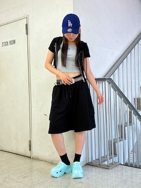 「アイテム（キャップ）」を使った、WEGOさん（レディース・164cm）の夏コーディネート