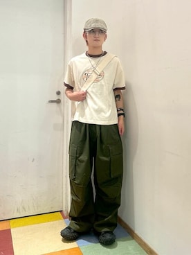 「アイテム（カーゴパンツ）」を使った、WEGOさん（メンズ・172cm）の夏コーディネート