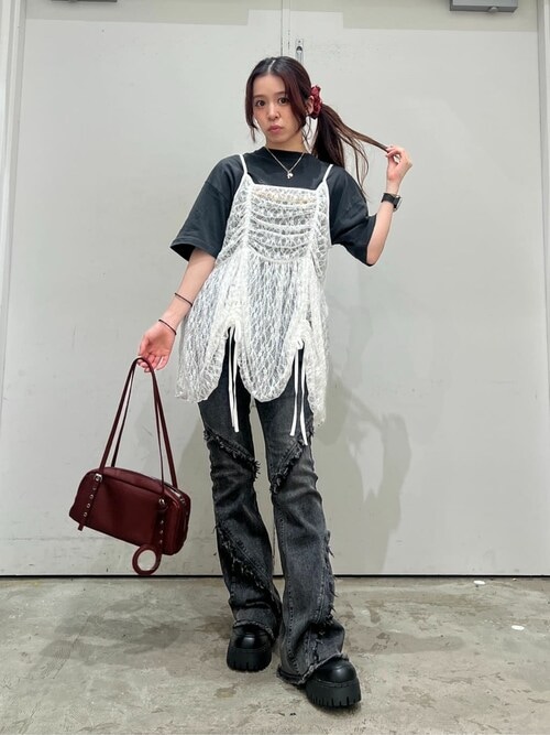 WEGO/【25年春夏新作】ミラー付きボストンバッグ