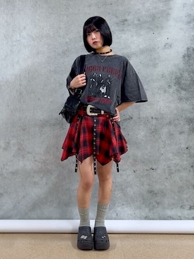 「WEGO（ウィゴー）のWEGO/【25年春夏新作】ビジューラメベルト（ベルト）」を使った、WEGOさん（レディース・151cm）の夏コーディネート