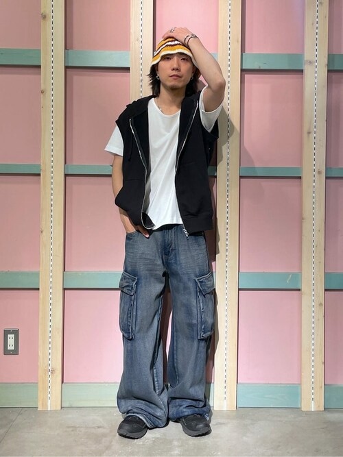 WEGO/【25年春夏新作】ワンポイントノースリジップパーカー