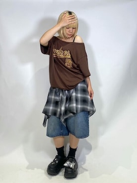 「WEGO（ウィゴー）のアイテム（スカート）」を使った、WEGOさん（レディース・157cm）の夏コーディネート