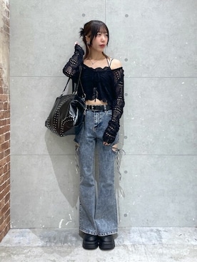 「アイテム（シュシュ）」を使った、WEGOさん（レディース・153cm）の夏コーディネート