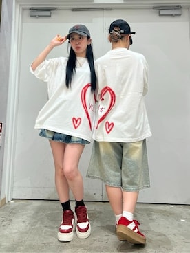 「アイテム（デニムスカート）」を使った、WEGOさん（レディース・152cm）の夏コーディネート