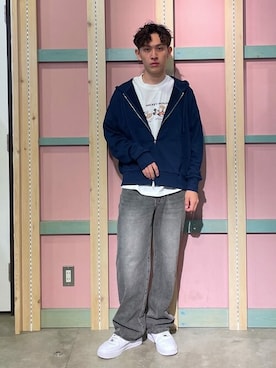 「アイテム（パーカー）」を使った、WEGOさん（メンズ・172cm）の夏コーディネート