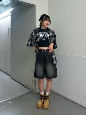 「アイテム（ブーツ）」を使った、WEGOさん（レディース・165cm）の夏コーディネート