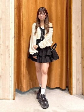 「WEGO（ウィゴー）のアイテム（カーディガン/ボレロ）」を使った、WEGOさん（レディース・149cm）の秋コーディネート