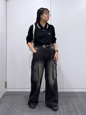 「アイテム（ポロシャツ）」を使った、WEGOさん（レディース・157cm）の秋コーディネート