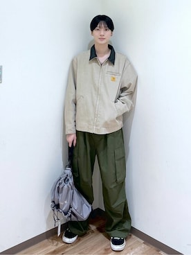 「アイテム（デニムジャケット、ベージュ系）」を使った、WEGOさん（メンズ・175cm）の秋コーディネート