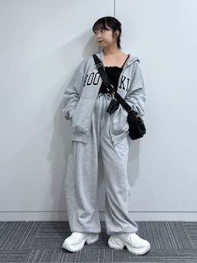 「アイテム（スウェットパンツ）」を使った、WEGOさん（レディース・147cm）の秋コーディネート
