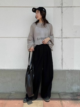 「WEGO（ウィゴー）のアイテム（スラックス）」を使った、WEGOさん（レディース・160cm）の秋コーディネート