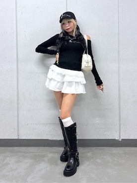 「アイテム（キャスケット）」を使った、WEGOさん（レディース・161cm）の秋コーディネート