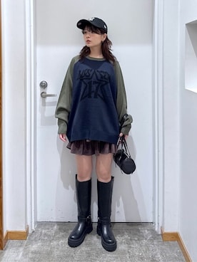 「WEGO（ウィゴー）のアイテム（スカート）」を使った、WEGOさん（レディース・152cm）の秋コーディネート