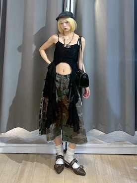 「Figments（フィグメンツ）のデニムハンチング（ハンチング/ベレー帽）」を使った、WEGOさん（レディース・160cm）の秋コーディネート