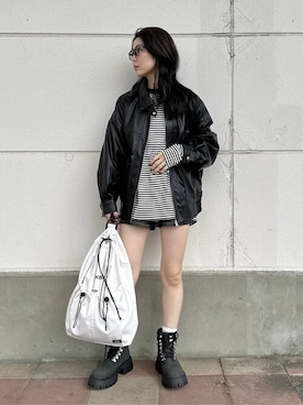 「WEGO（ウィゴー）のアイテム（ブルゾン）」を使った、WEGOさん（レディース・160cm）の秋コーディネート