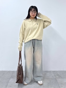 「アイテム（ポロシャツ）」を使った、WEGOさん（レディース・157cm）の秋コーディネート