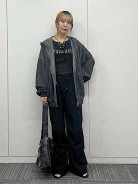 「アイテム（カーゴパンツ）」を使った、WEGOさん（レディース・165cm）の秋コーディネート