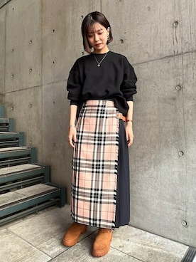 「チェルシーブーツ」｜新谷さん（レディース・157cm）の秋コーディネート