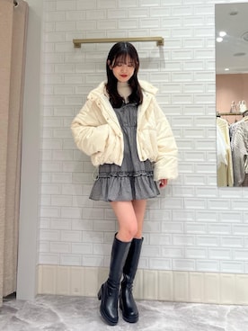 「アウターコーデ」｜「アイテム（ワンピース/ドレス）」を使った、naaatsumi00さん（レディース・162cm）の冬コーディネート