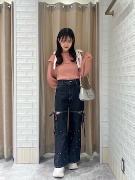 「フェミニン 」｜「アイテム（パンツ）」を使った、naaatsumi00さん（レディース・162cm）の冬コーディネート