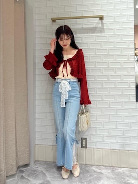 「フェミニン 」｜「アイテム（パンツ）」を使った、naaatsumi00さん（レディース・162cm）の冬コーディネート