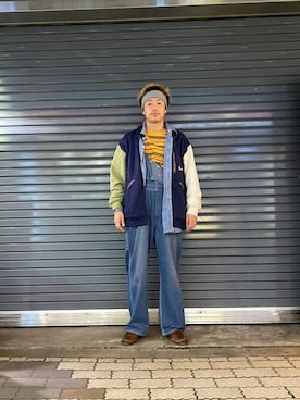 「MANASTASH（マナスタッシュ）のアイテム（ヘアアクセサリー）」を使った、tenkuluさん（メンズ・174cm）の春コーディネート