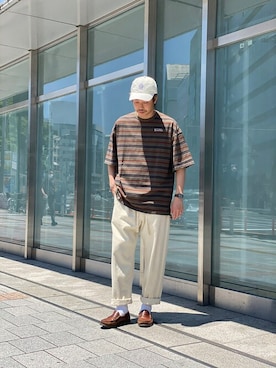 「Saturdays NYC（サタデーズ ニューヨークシティ ）のアイテム（キャップ）」を使った、tenkuluさん（メンズ・174cm）の夏コーディネート