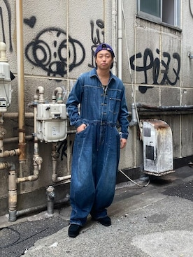 「CAL O LINE（キャルオーライン）のアイテム（キャップ）」を使った、tenkuluさん（メンズ・174cm）の秋コーディネート