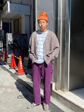 「MANASTASH（マナスタッシュ）のアイテム（カーディガン/ボレロ）」を使った、tenkuluさん（メンズ・174cm）の秋コーディネート