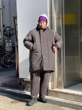 「MANASTASH（マナスタッシュ）のアイテム（パーカー）」を使った、tenkuluさん（メンズ・174cm）の冬コーディネート