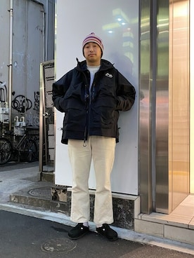 「ROSTER SOX（ロスターソックス）のアイテム（レッグウェア）」を使った、tenkuluさん（メンズ・174cm）の冬コーディネート