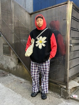 「and wander（アンドワンダー）のアイテム」を使った、tenkuluさん（メンズ・174cm）の春コーディネート