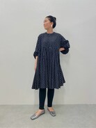 ビアズリー》ドットギャザーチュニックを使った人気ファッション