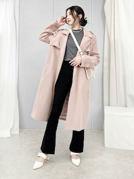 「韓国コーデ」｜「アイテム（パンプス）」を使った、mireiさん（レディース・160cm）の春コーディネート