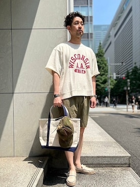 「SHIPS（シップス）のアイテム（帽子）」を使った、佐藤さん（メンズ・173cm）の春コーディネート
