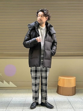 「アイテム（ダウンジャケット/コート）」を使った、佐藤さん（メンズ・173cm）の秋コーディネート