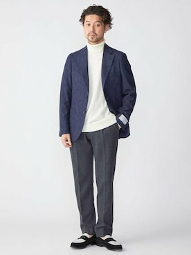 「アイテム（テーラードジャケット）」を使った、佐藤さん（メンズ・173cm）の冬コーディネート