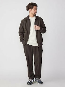 「サマーニット」｜「アイテム（ブルゾン）」を使った、佐藤さん（メンズ・173cm）の春コーディネート