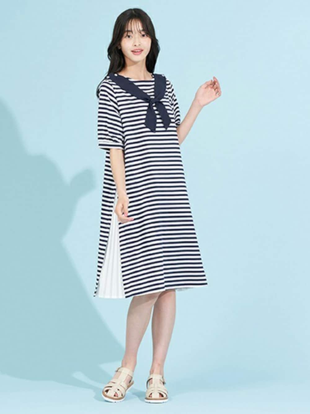 pom ponetteポンポネット 丸衿つきパフスリーブワンピース 110キッズ pom ponetteポンポネット 丸衿つきパフスリーブワンピース 110キッズ