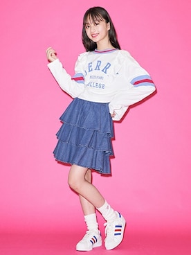 mezzo piano Junior（メゾピアノジュニア）の「デニムフリルティアード