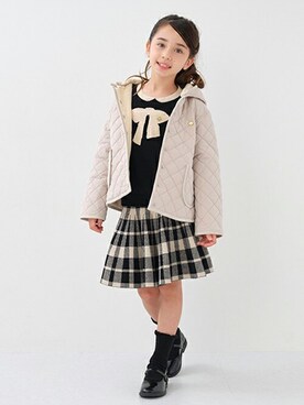 「kate spade new york kids（ケイトスペードニューヨーク）のアイテム（スカート）」を使った、Lovetoxicさん（キッズ・119cm）の冬コーディネート