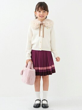 「kate spade new york kids（ケイトスペードニューヨーク）のアイテム（スカート）」を使った、Lovetoxicさん（キッズ・121cm）の冬コーディネート